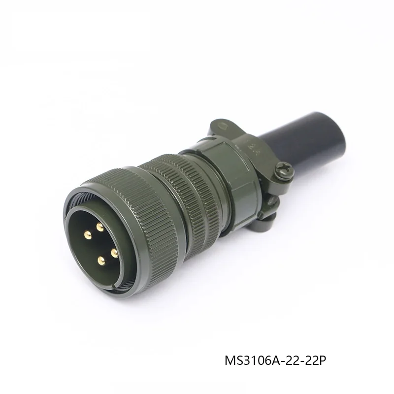 Conector do servo motor da tomada da aviação, padrão militar dos E.U., MS3106A, 22-22S, MS3102A, 22-22P, MS5015, Pin 4-core 4, MS3100A, MS3101A