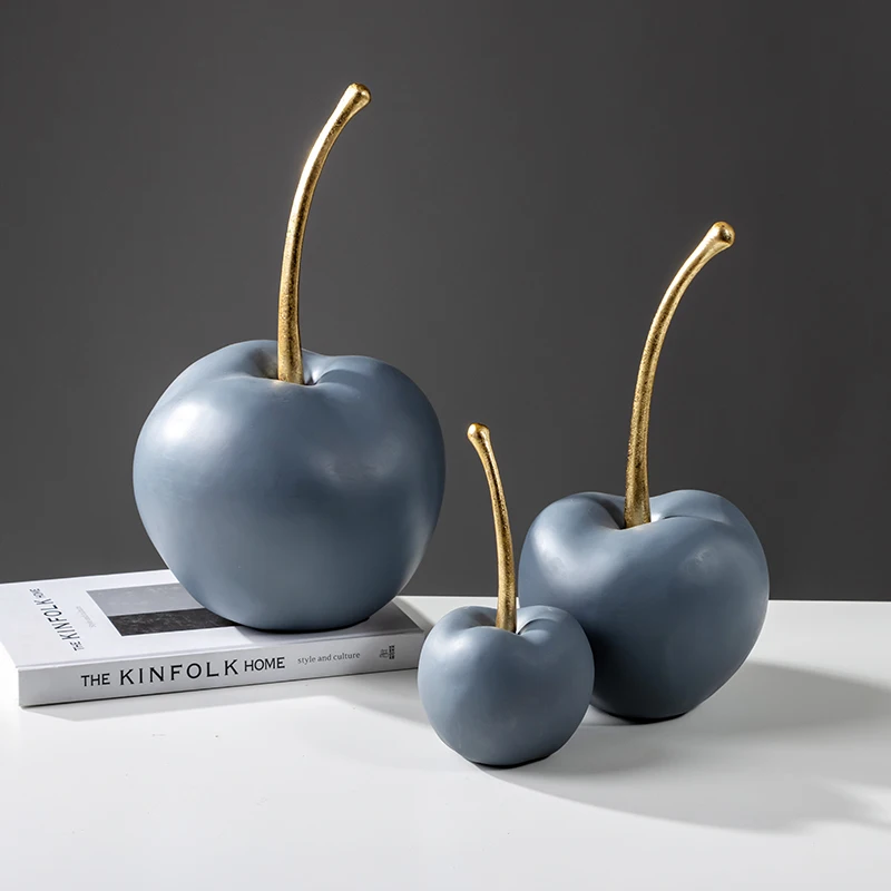 Resin Ornaments Simulated Fruit Sculpture Blue Lucky Decorative Figurines Home Decoration Accessories