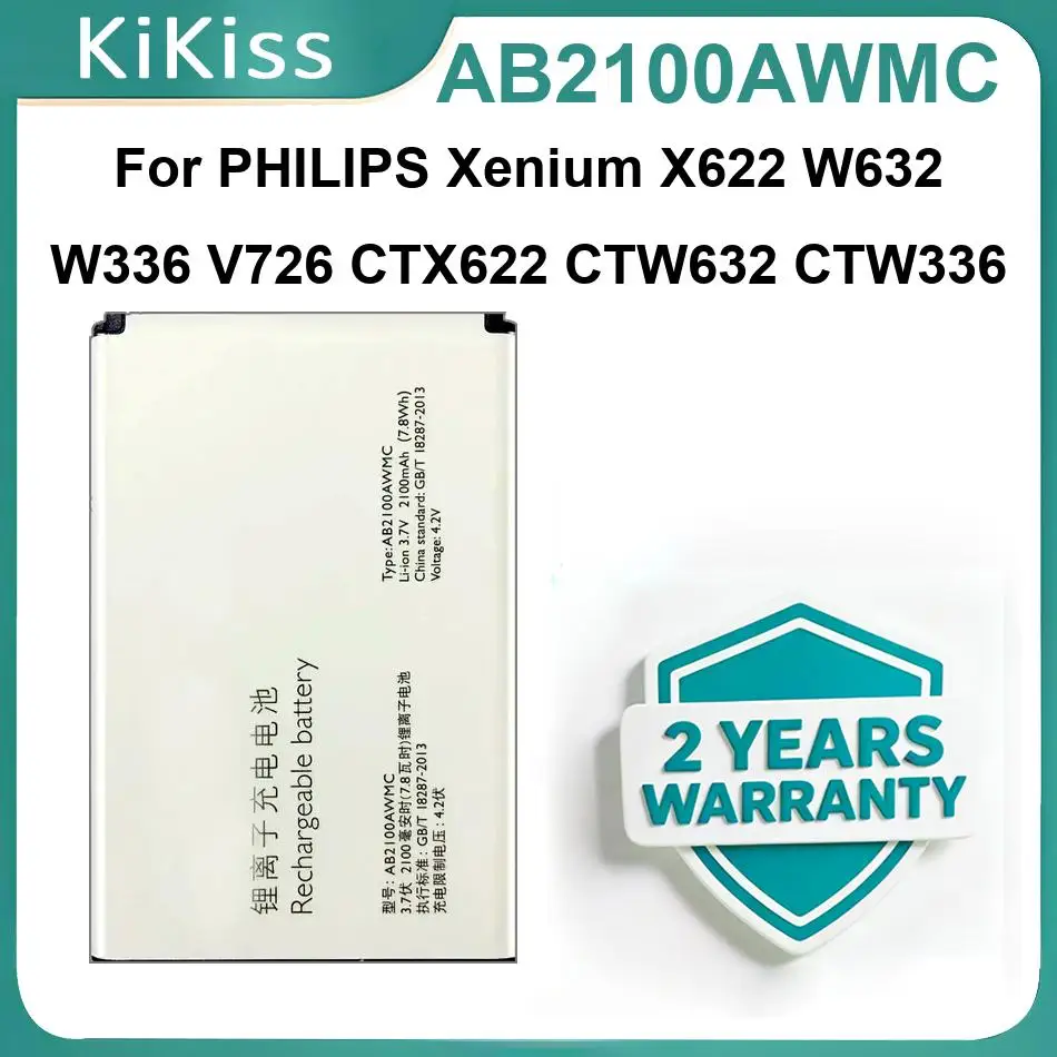 Mobile Phone Battery AB2100AWMC For PHILIPS Xenium X622 W632 W336 V726 CTX622 CTW632 CTW336 Powerful Batteries