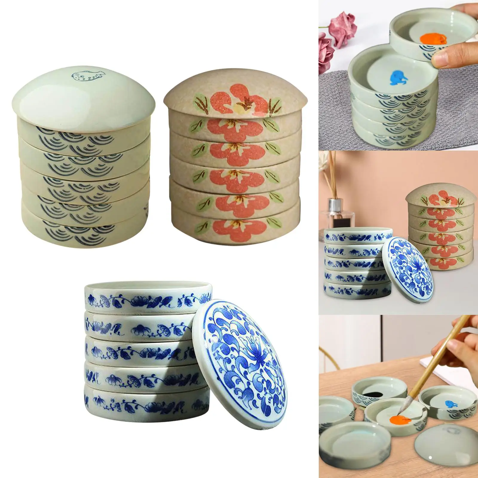 Керамические поддоны, художественный лоток для рисования, раскраска, прочный практичный лоток для смешивания цветов, лоток для акварельных пигментов для классной комнаты