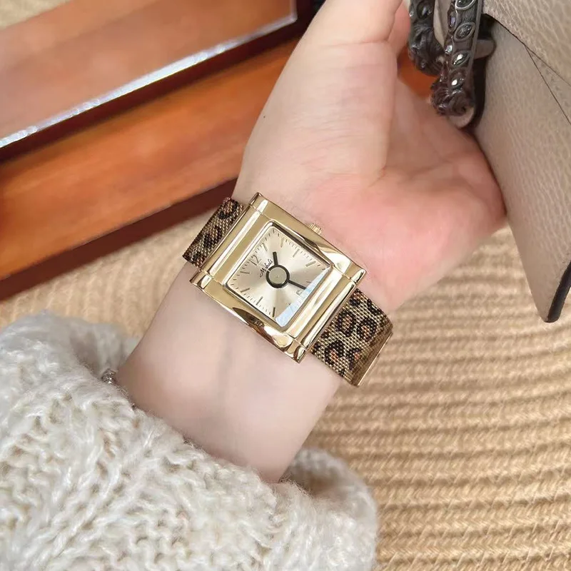 

Leopard print personalized steel belt fashion large dial women's waterproof trend retro women's watch
