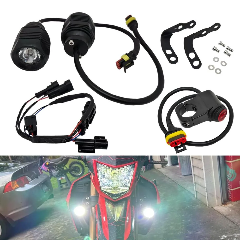 

LED Auxiliary Light Kit with Connector Mount Brackets Wire Harness Compatible with Honda CRF300L / CRF300LS (2021-current)