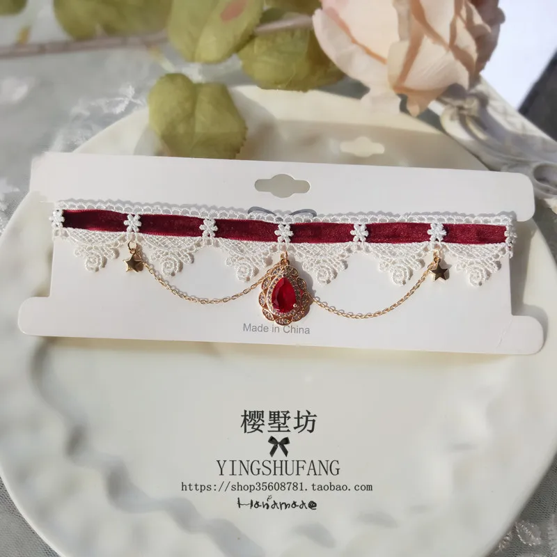 Lolita Lace Clavicola Catena Girocollo carino Harajuku Y2k Accessori Girly2k Collana a catena per ragazza calda