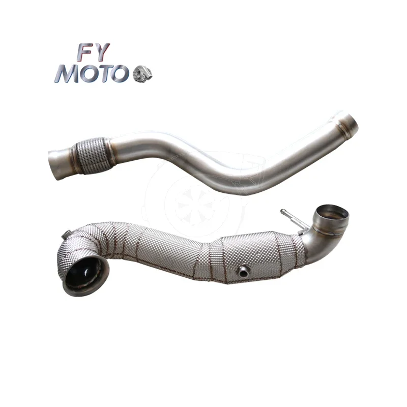Exhaust Catted Downpipe for Mercedes AMG A45 CLA45 with Heat Shield