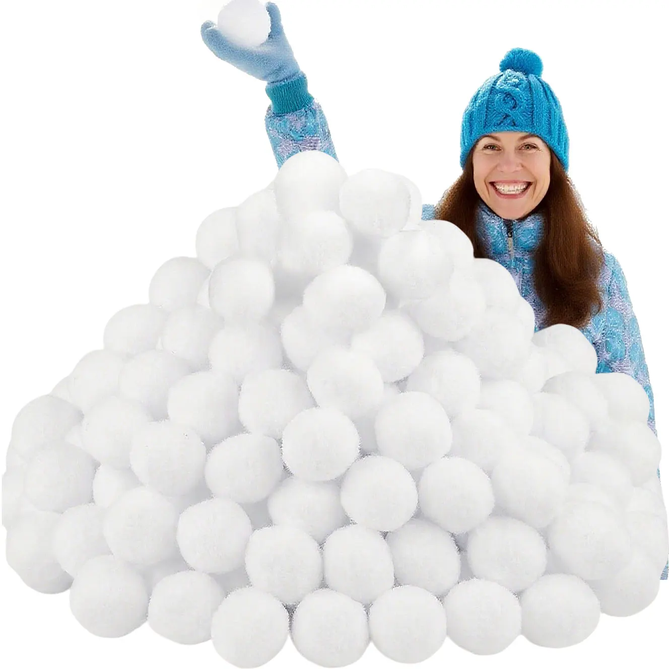 Bola de nieve Artificial, bolas de lanzamiento de nieve falsas realistas para interiores y exteriores, juegos de lanzamiento familiar de invierno, decoración de árbol de Navidad