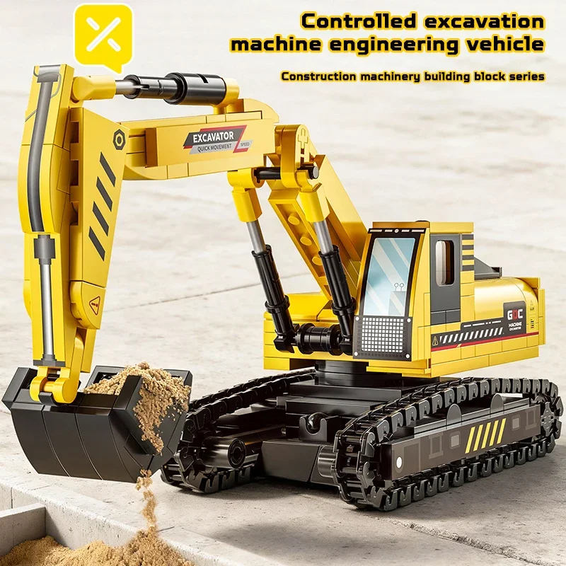 405 ELEMENTÓW Edukacyjny Zestaw Klocków Konstrukcyjnych Koparka Ciężarówka Model Pojazdu Maszyny Inżynieryjne Kreatywne Klocki Zabawka