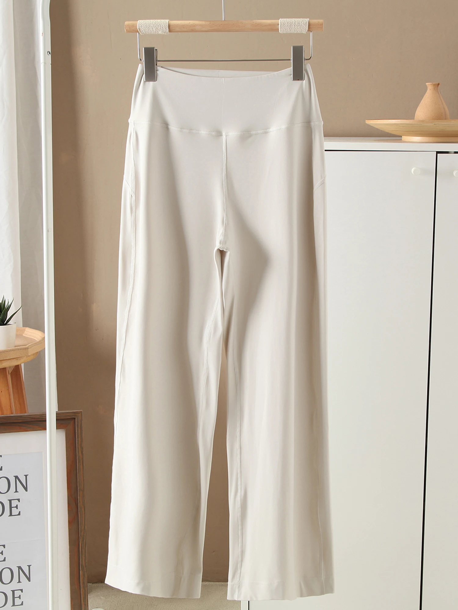 Spodnie damskie z wysokim stanem i szerokimi nogawkami, luźny krój, styl casual, model 2025, szybkoschnące, idealne do biegania i fitnessu, długie spodnie o spódnicy, elegancki krój.