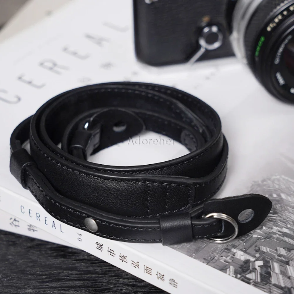 Leather Shoulder Strap Retro Hole Type Universal Cowhide Leather Camera Strap Compatible For DSLR/ Mirrorless Camera
