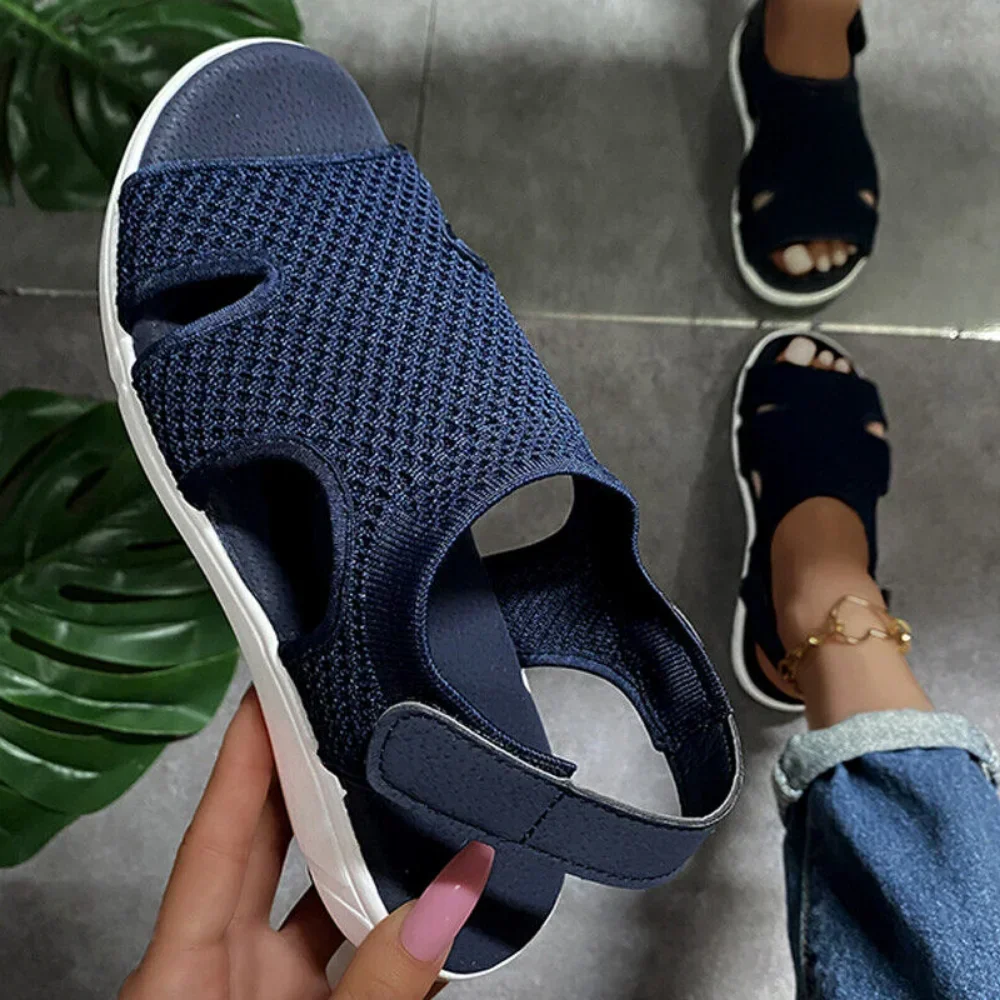 Summer Women\'s Sandals Outdoor Breathable Lightweight Casual Orthopedic Wedge Sandals Ladies Fashion Comfort Flat Shoes