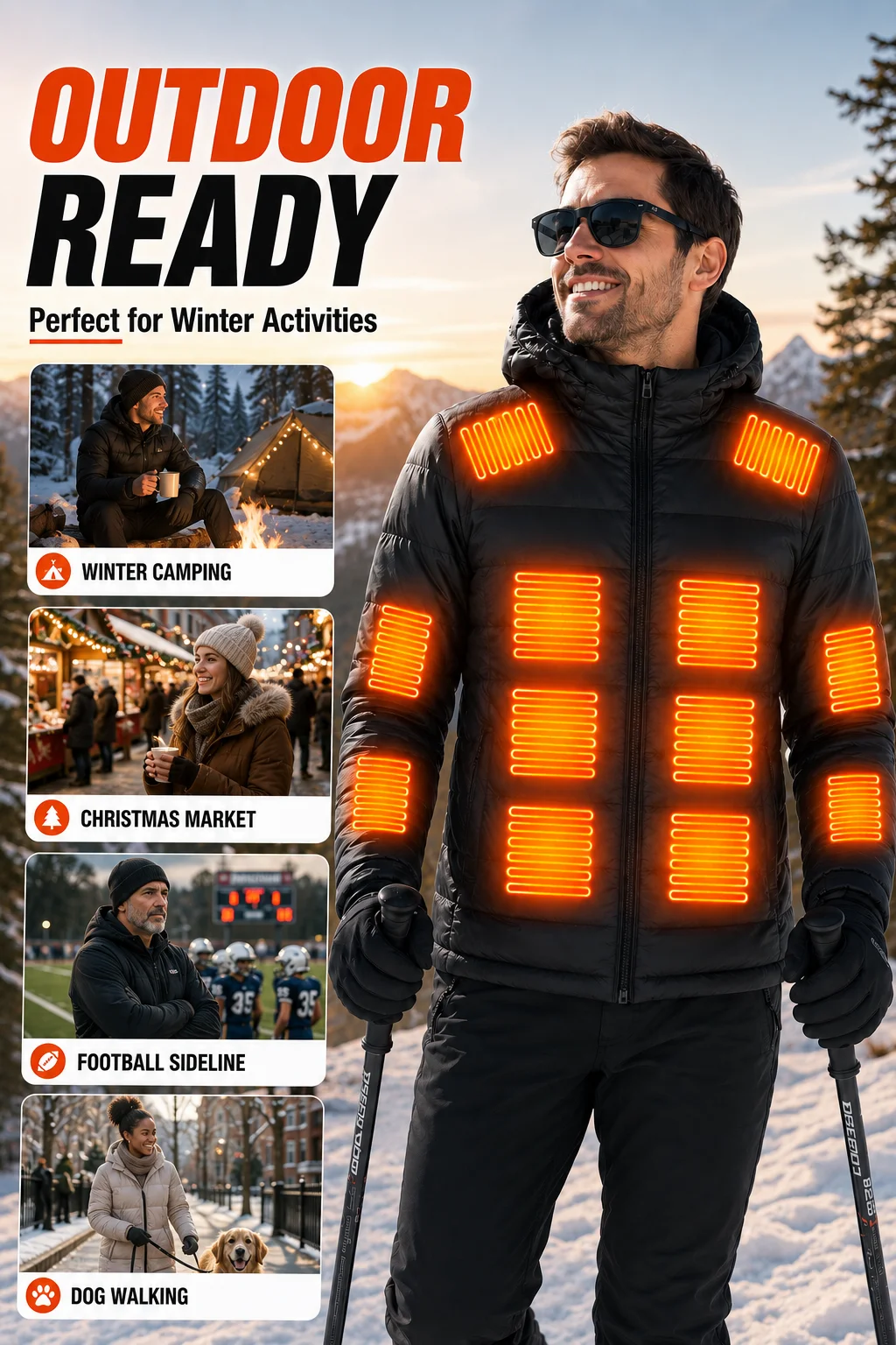 20 Zone Heat Jacket, Outdoor Sports Comfortable and Warm Casual Coat (Power Bank Not Included) Christmas gifts, New Year's clothes view 5