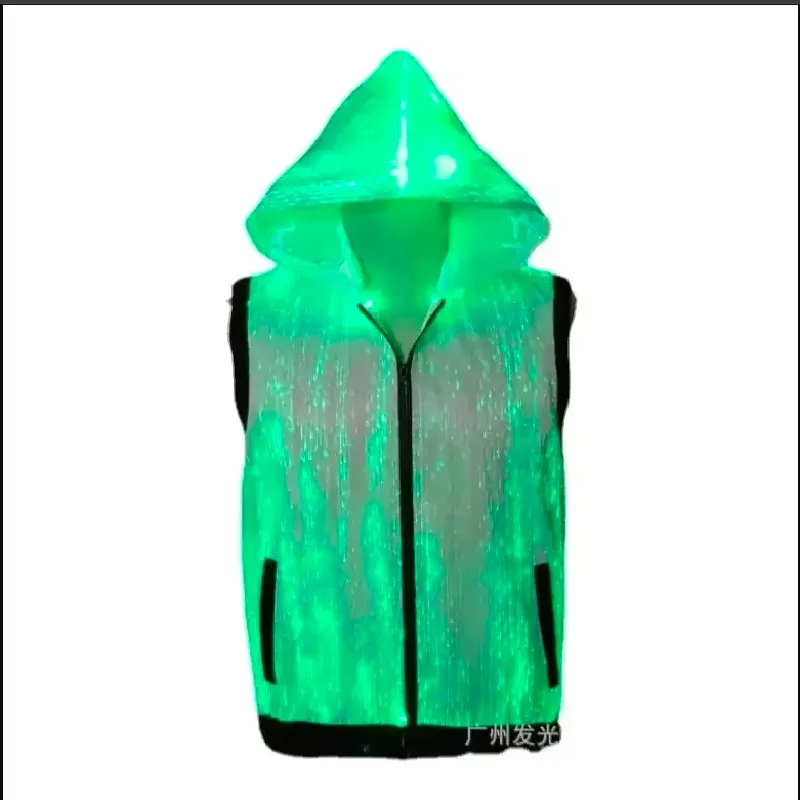 

Женская Блестящая Мужская куртка, жилет с капюшоном, блестящие аксессуары, танцевальная одежда для ночного клуба, фестиваля, трона, необычный цирк