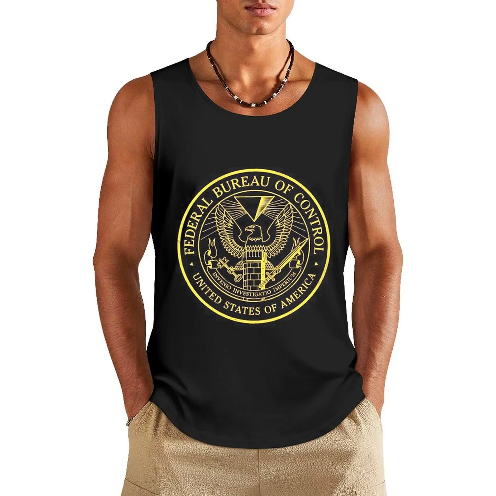 Federal Bureau of Control , Control Game Logo , Distressed Logo Tank Top gym accessories man Men's t-shirts