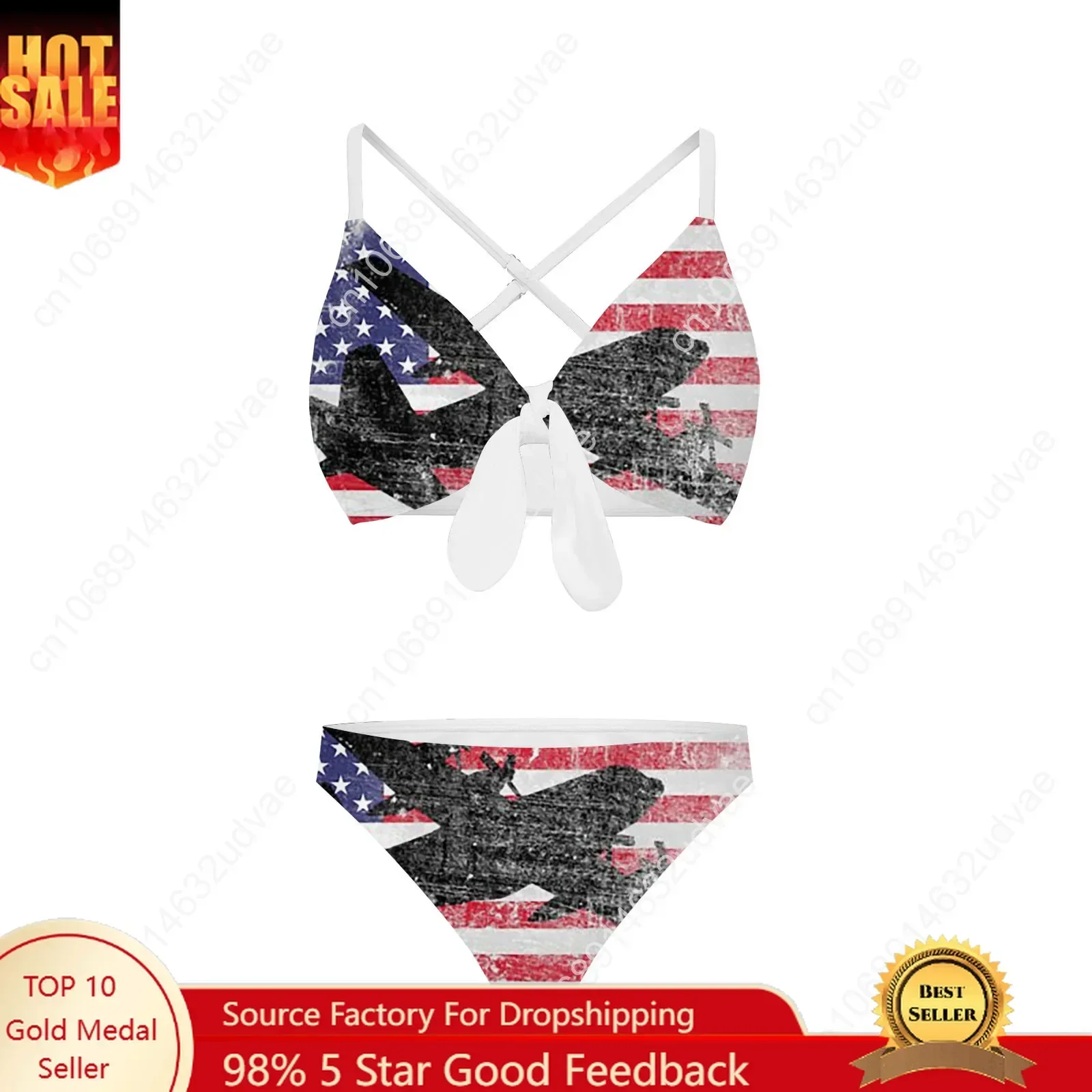 P-3 Orion Vintage Flag Bathing Suits Cross Strap Suspenders Swimsuits Womens Personalized Bikini Swimwear Customized Beachwear