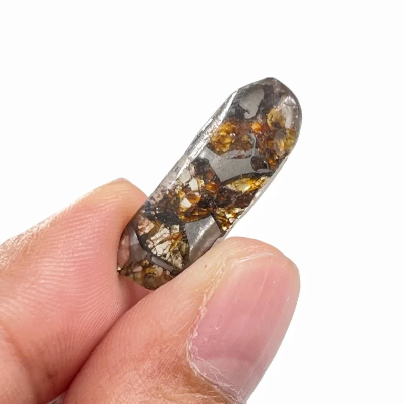 Seymchan Pallasite Meteorite Polished Freeform Specimen Natural Olivine Iron Meteorite Astronomy Collection -QC933
