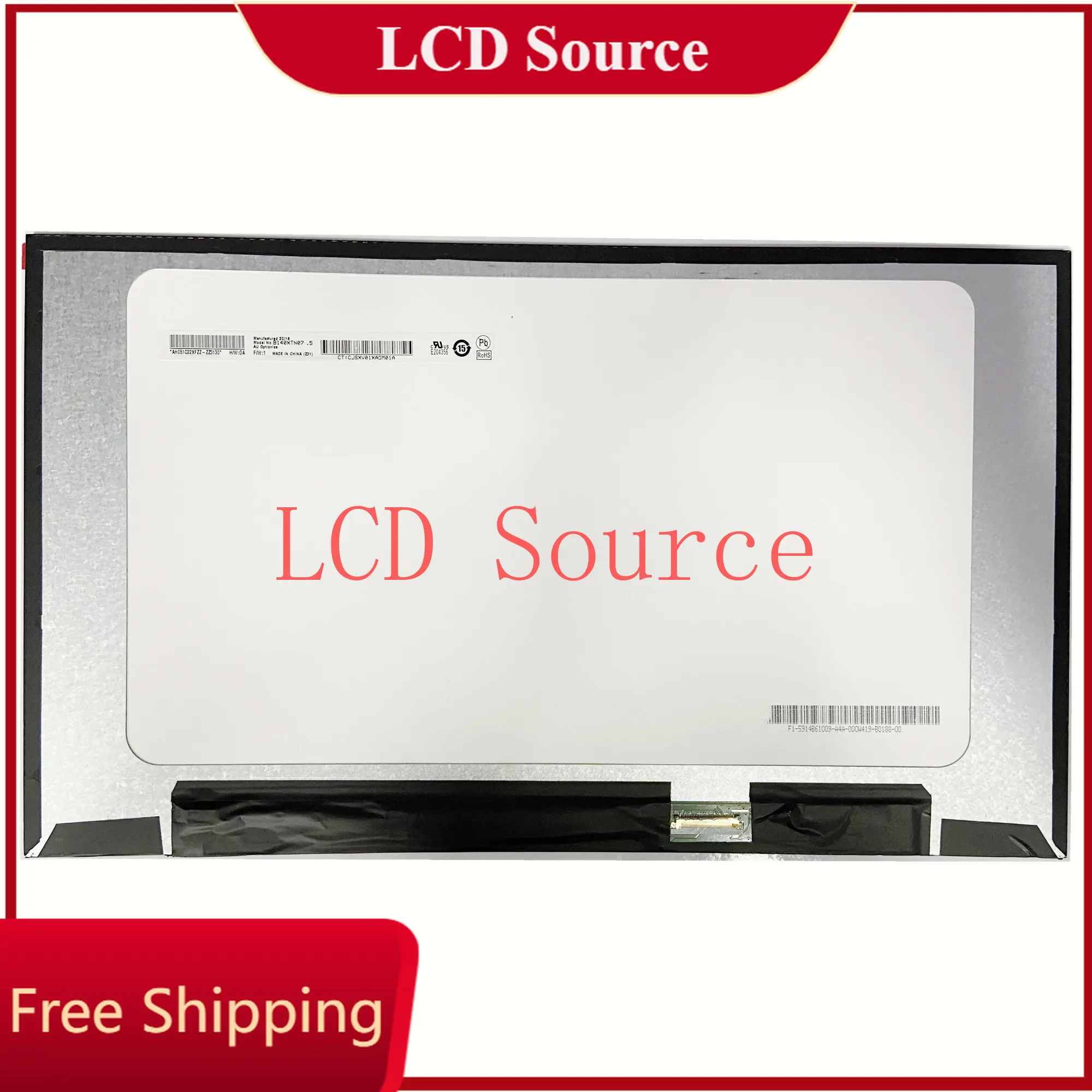 B140XTN07.5 fit B140XTN07.4 1366X768 LCD LED Screen Display with No Screw Holes