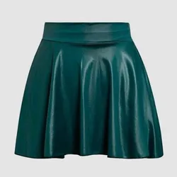 Women's Fashion High Waist Pleated Solid Color Short Skirt Loose Skirt Metallic Skater Skirt Sparkly Korean Style Women'S Skirt