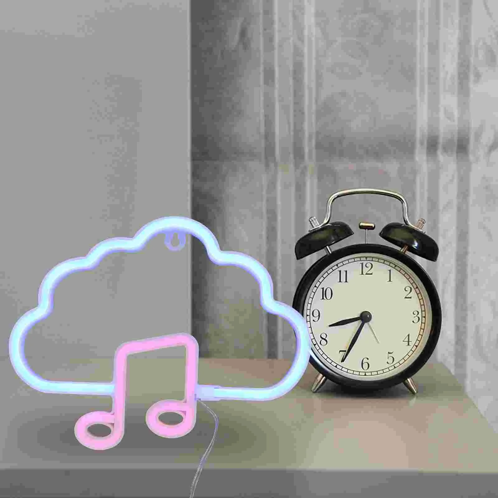 Wolken-Neonschild, Musiknote, USB-betrieben oder helle LED-Lampe aus Kunststoff für Schlafzimmer