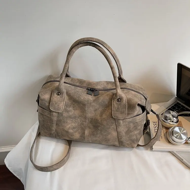 

2026 New Vintage Suede Boston Bag for Women Multi-Color Versatile -Way Shoulder Crossbody Bag