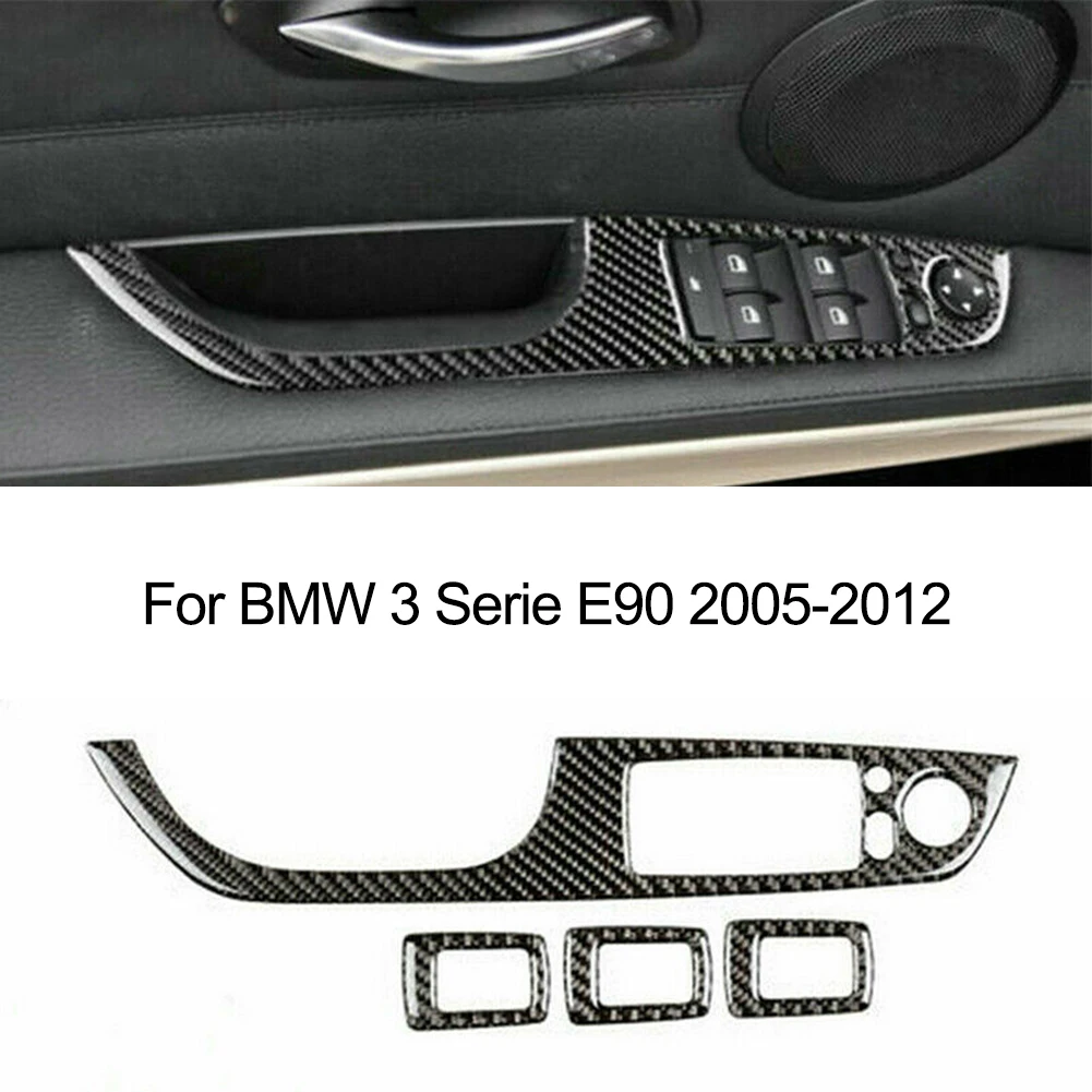 4x 4pc Button Switch Cover Switch Button Cover Switch Button Cove Excellent Quality 3D Desig 4pcs Carbon Fiber
