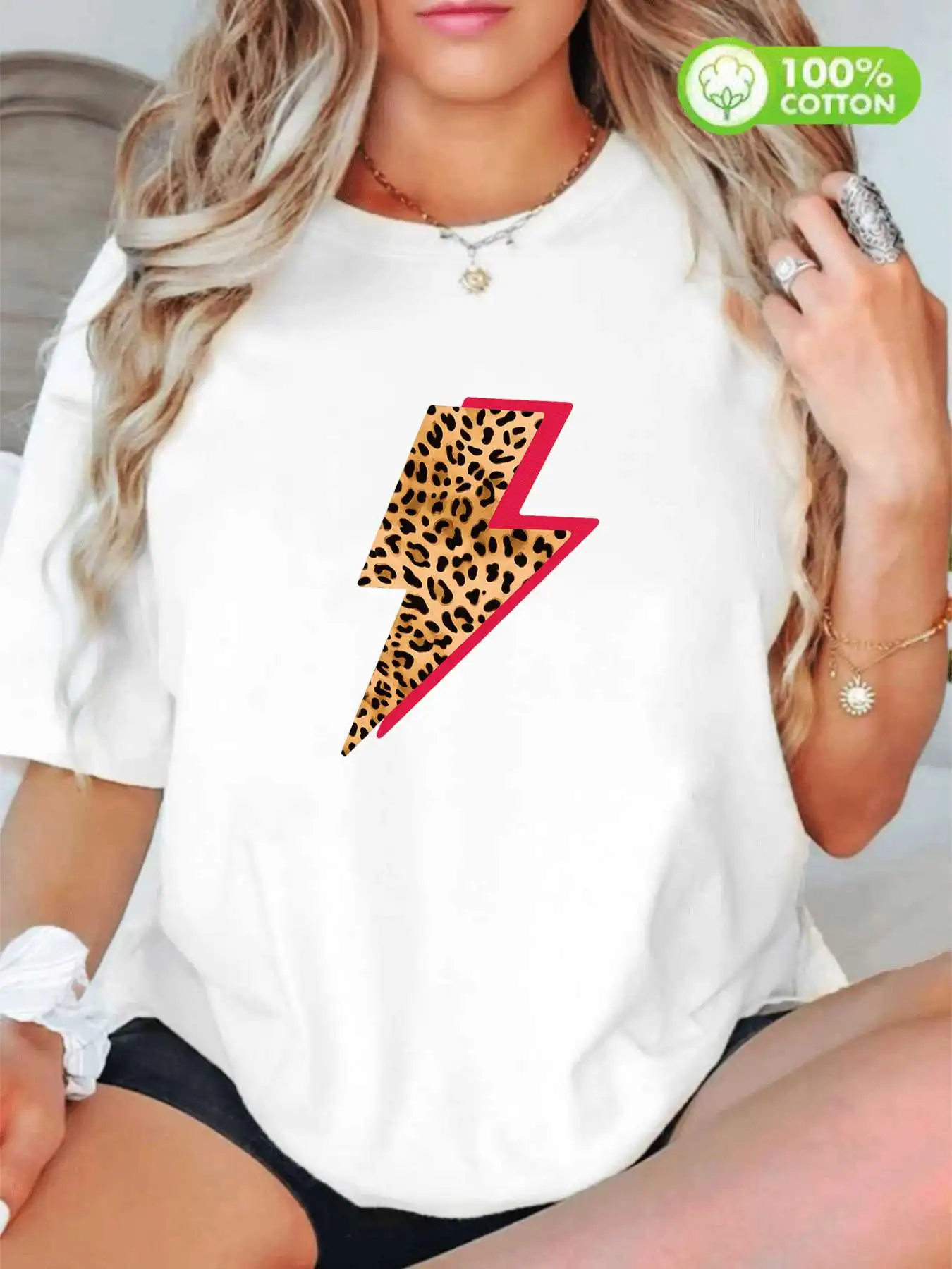 

【WY4402116】Cartoon pattern Round neck women's cotton T-shirt short sleeve fashion printing half sleeve shirt cotton T-shirt