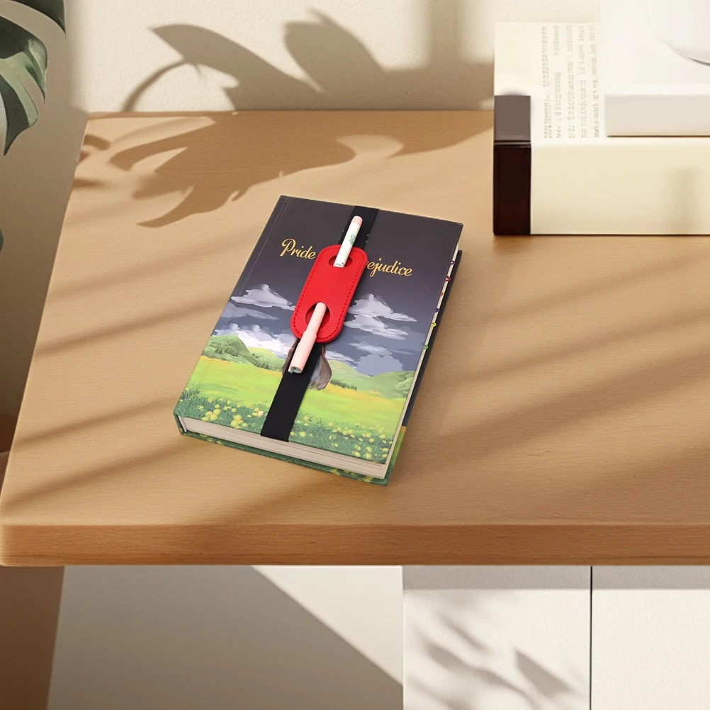 

6Pcs PU Pen Holder for Notebook Elastic Band Sleeve Journal Planner Pouch Single Pen Storage Small Accessory for Women