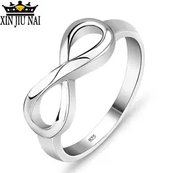 Endless Love Symbol Rin Jewelry Silver Infinity Biker Ring Fashion Eternity Women Ring Wedding Gift Joyas De Plata 925S Size6-10