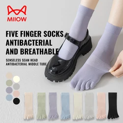 MiiOW Women Five Finger Socks Yoga Pilates Sock Breathable Mesh Deodorant Antibacterial Split Toe Sock Fitness Cotton Sport Sock