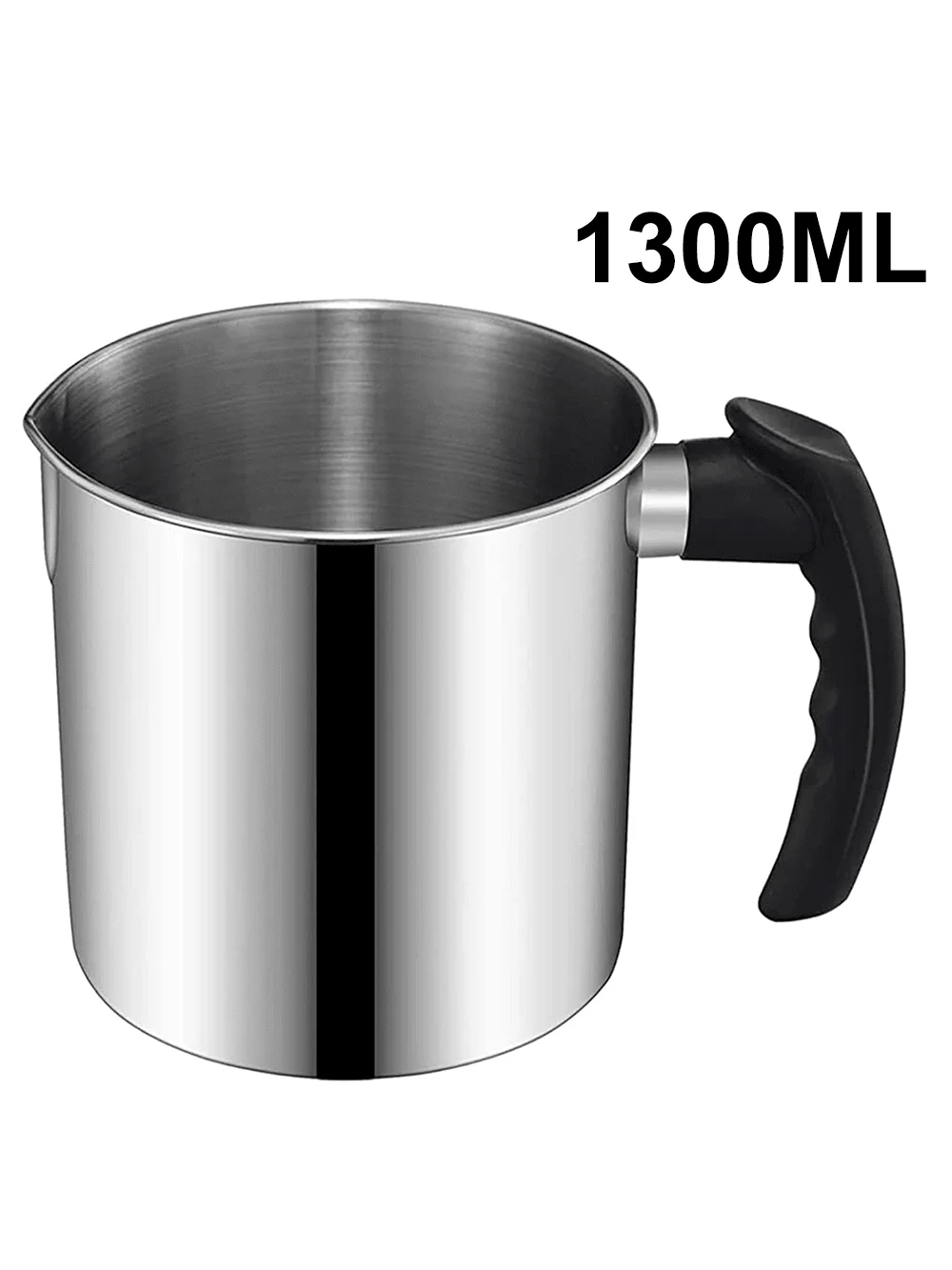 1.3-Liter Candle-Making Pouring Pan, 44-Ounce Wide-Mouth Large-Diameter Wax Melting Pan, Heat-Resistant Handle for Candle Making