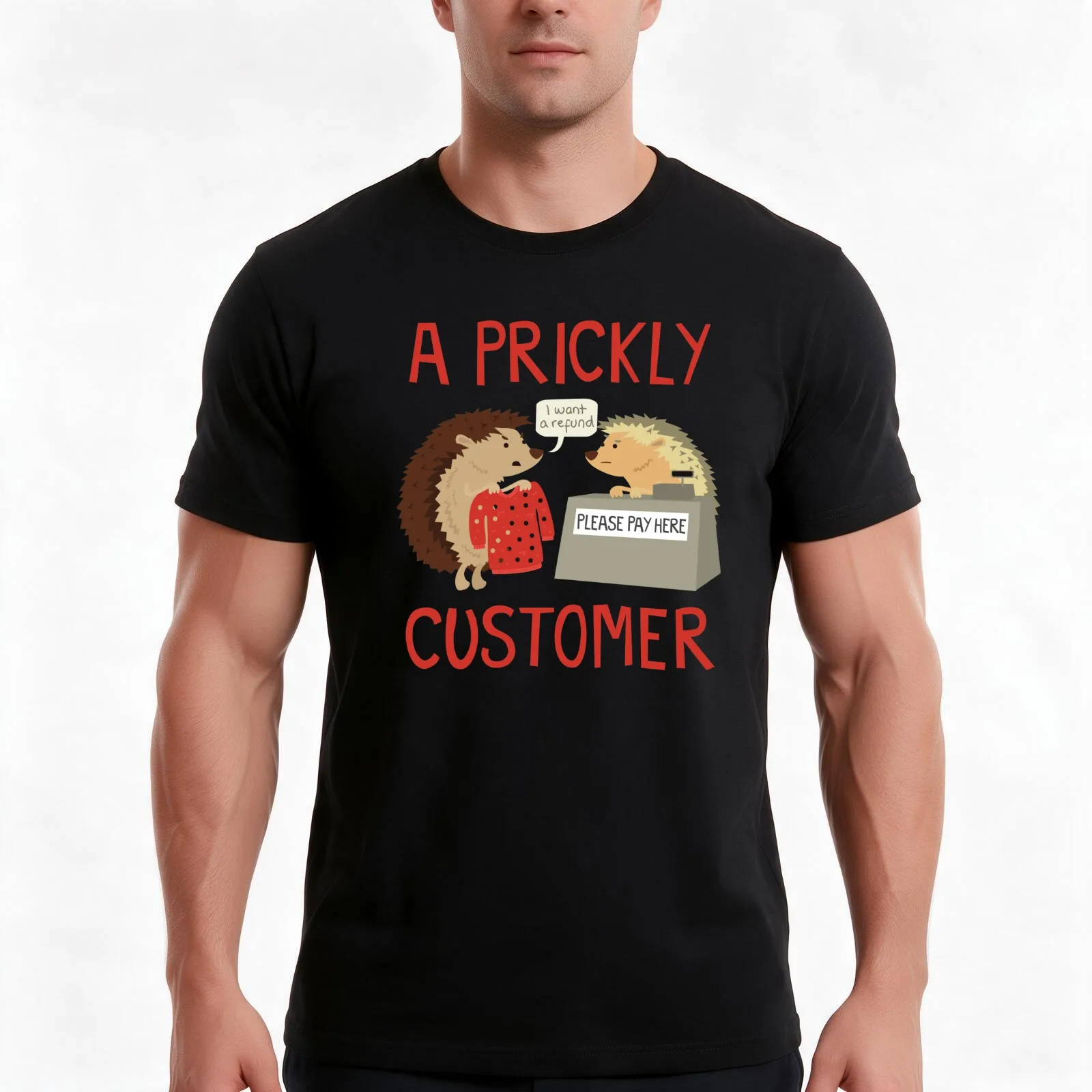 A Prickly Customer Men T Shirt t shirts for man pack cotton