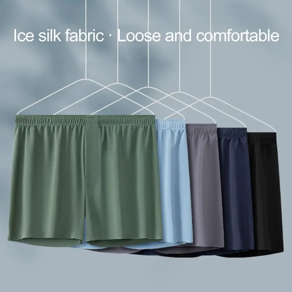 1pc Mens Boxers Shorts Ice Silk Men Panties Seamless Sexy Underwear Man Underpants Panties Male Antibacterial Breathable Briefs