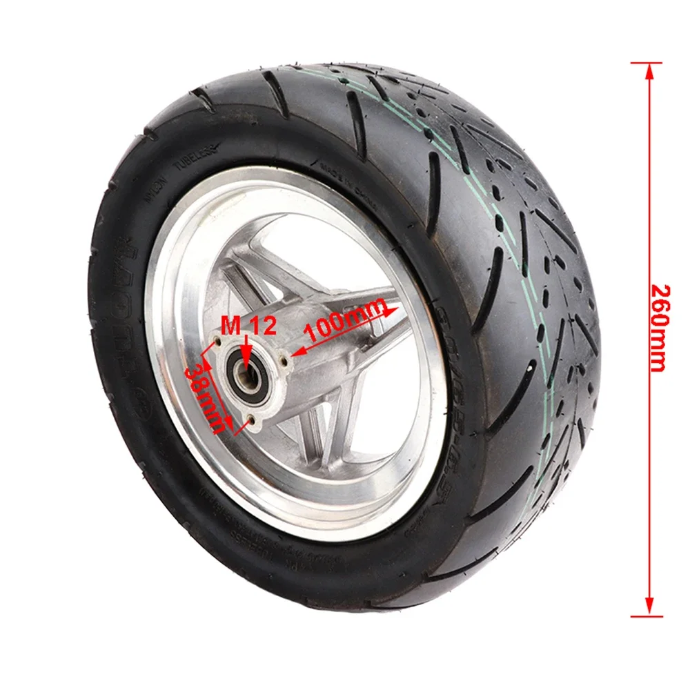 

90/65-6.5 Thick Tubeless Tires 11 Inch Inflatable Vacuum Tire Front Wheels with Aluminum Alloy Rim for Electric Scooter