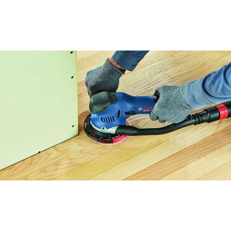 Lixadeira orbital elétrica BOSCH GET75-6N, polidora - 7,5 Amp, com fio, tamanho de disco de 6 polegadas - modo duplo: órbita aleatória e turbo