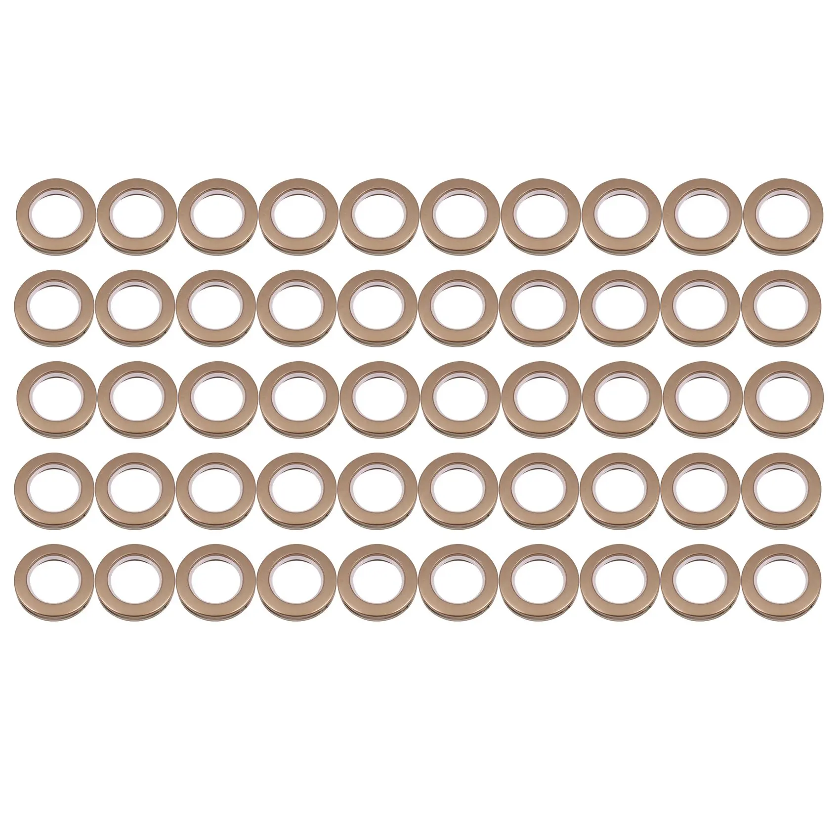 50 Pack Curtain Grommet Inner Diameter 43mm Curtain Eyelet Rings Nanoscale Low Noise Roman Ring (Coffee)