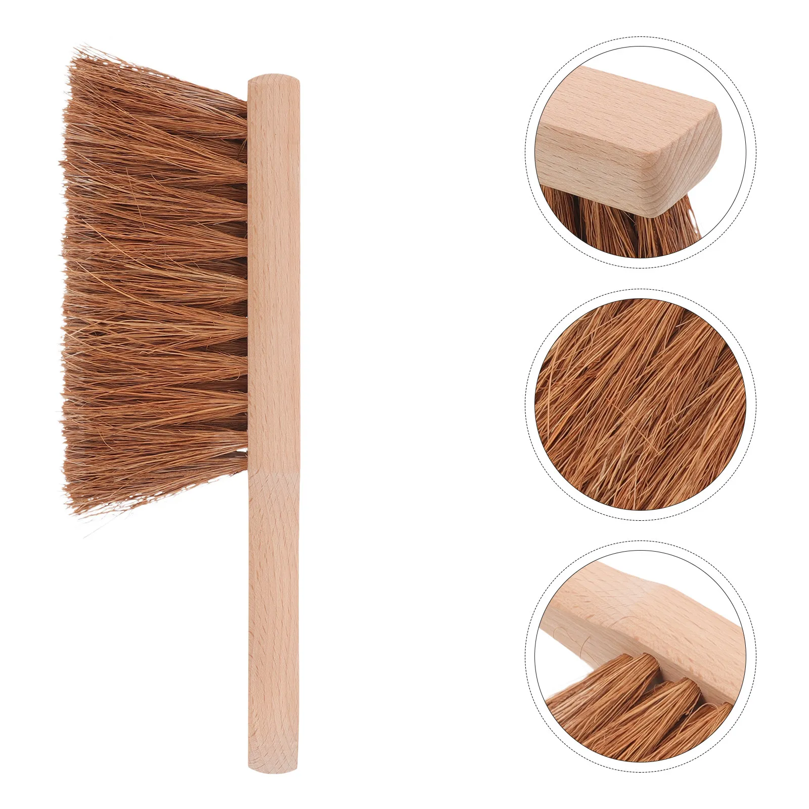 

Fireplace Brush with Wooden Handle Sturdy Coconut Fiber Bristles for Ash Coal Ember Cleaning Hearth Grill Mantel Duster Tool
