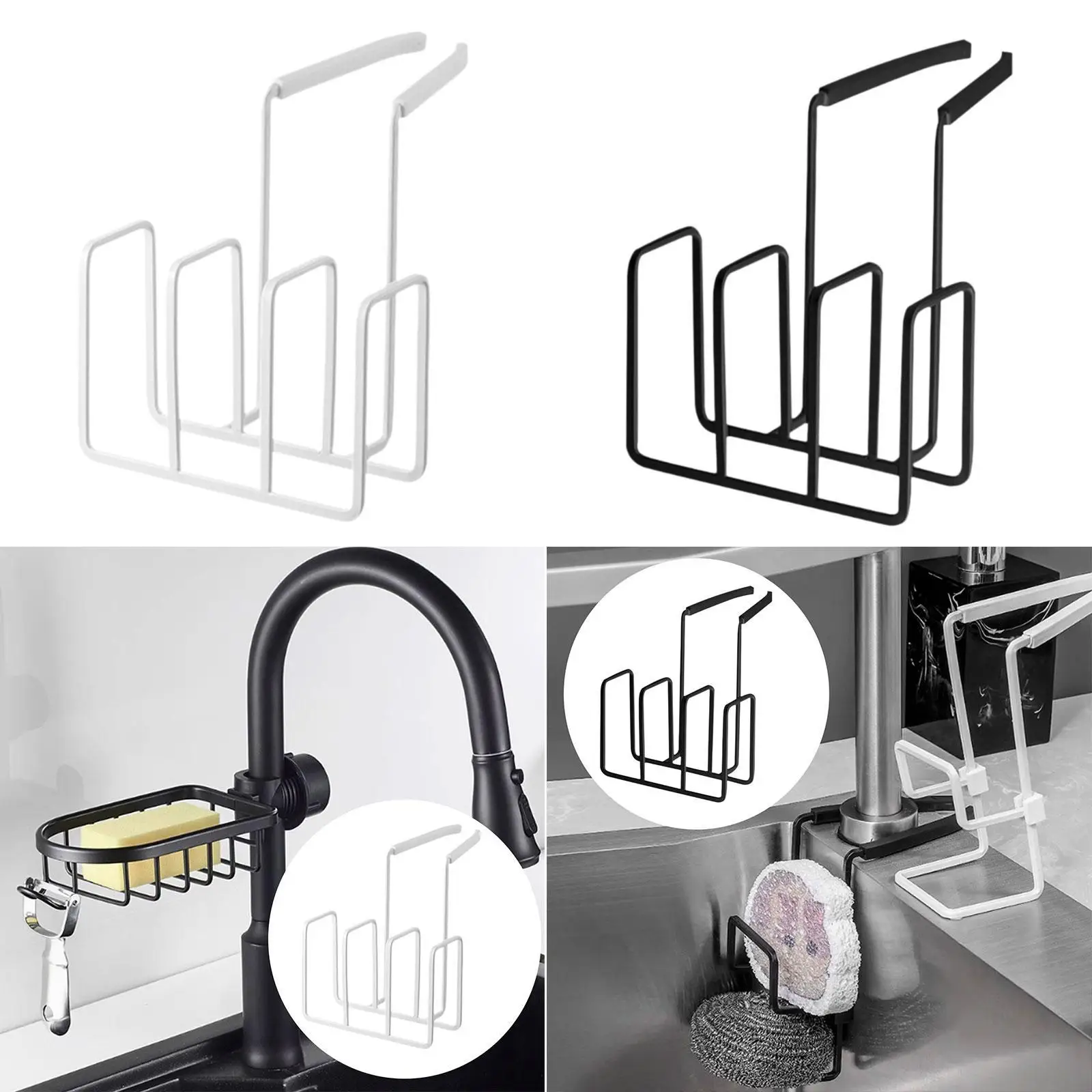 حامل إسفنجة معلق للصنبور، منظم عصري، قوي وخفيف الوزن