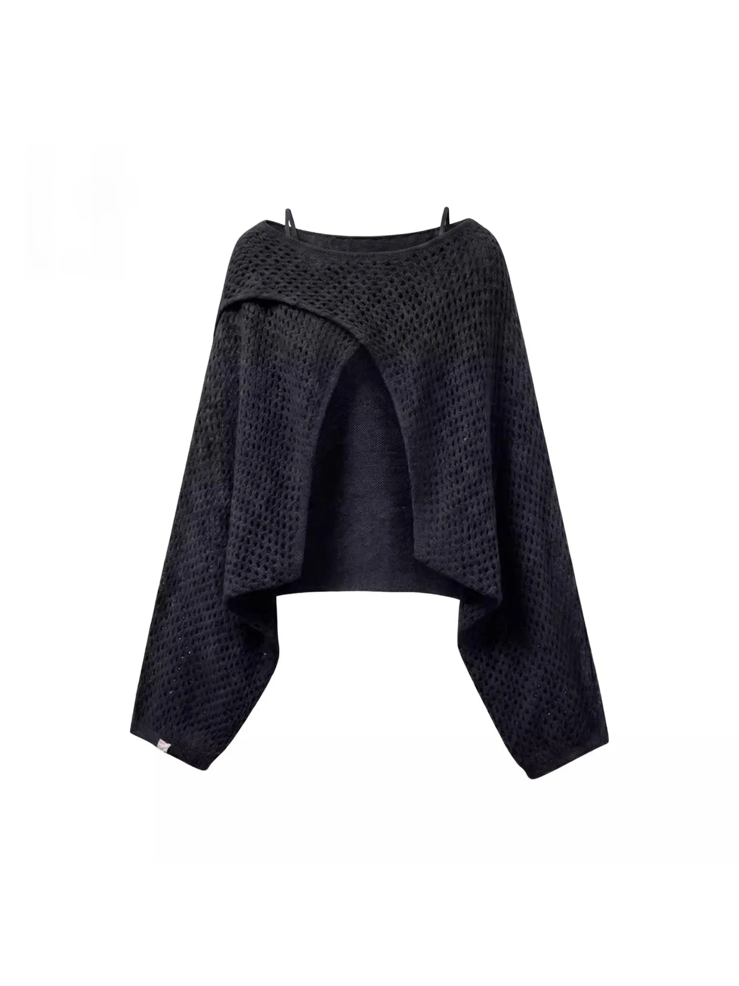 

Pure Color Knitted Long Sve Women's Vest Casual oulder awl Set Spring Summer New Sle Hollow out Design Comfortable Fit