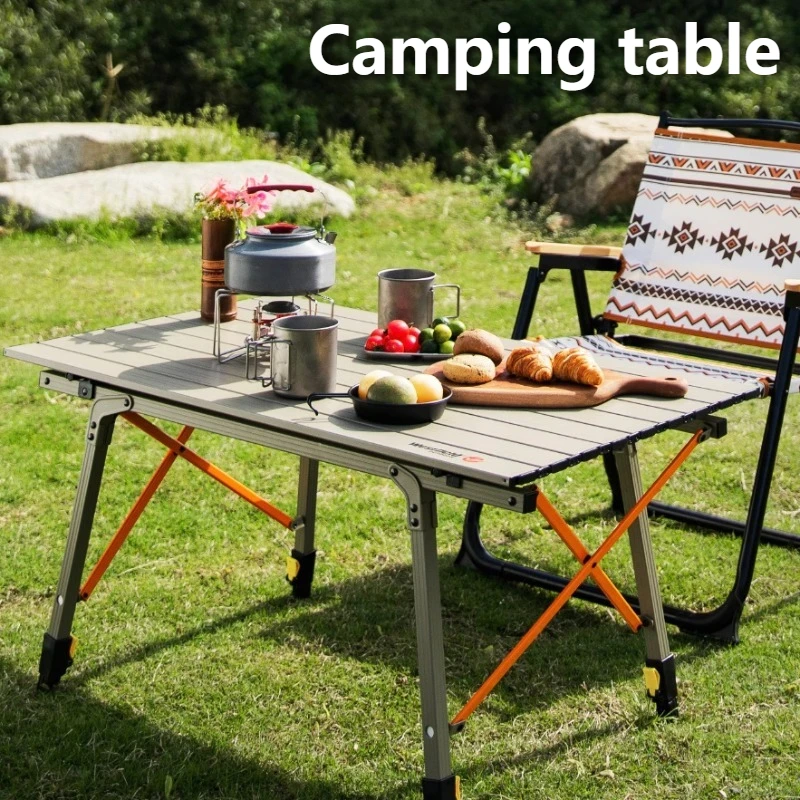 

Outdoor Egg Roll Table Camping Aluminum Alloy Leisure Stable Folding Picnic Camping Table Portable Outdoor Camping Supplies