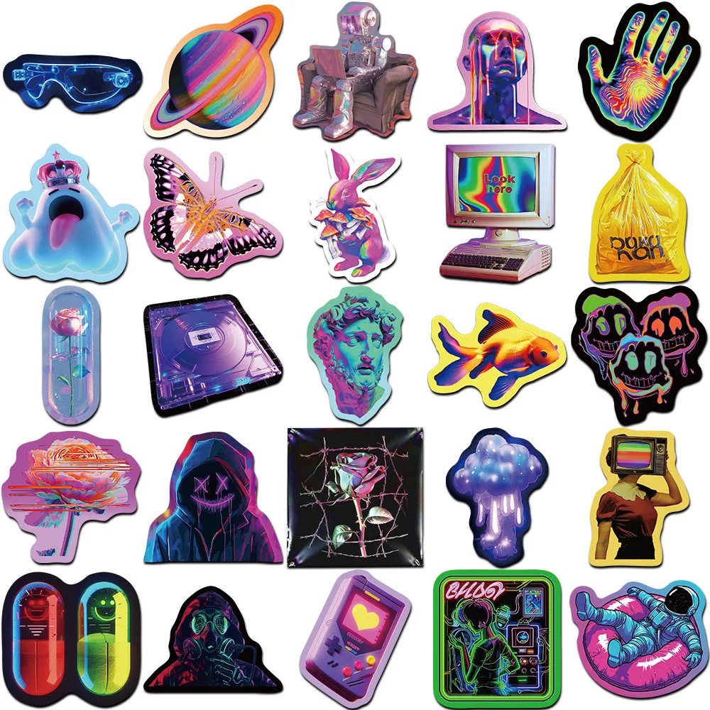 10/30/56PCS Laser Cyberpunk Style Series Stickers For Suitcase Skateboard Laptop Luggage Fridge Phone Car Styling DIY  stickers