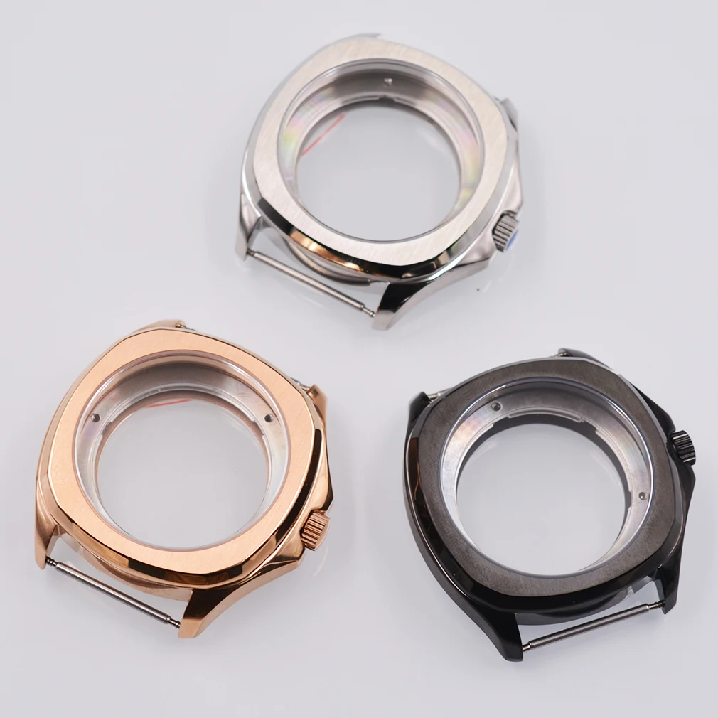 40mm Watch Case Fit NH34 NH35 NH36 ETA2824 PT5000 ST2130 Movement Sapphire Glass Silver / Rose Gold / Black