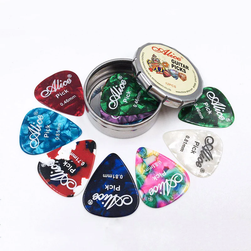 Guitar Pick 12/24 Pcs Mixed Colorful Acoustic Guitar Bass Pick Assorted Pearl Variety Sampler Packs Celluloid  ﻿ ﻿ ﻿ ﻿