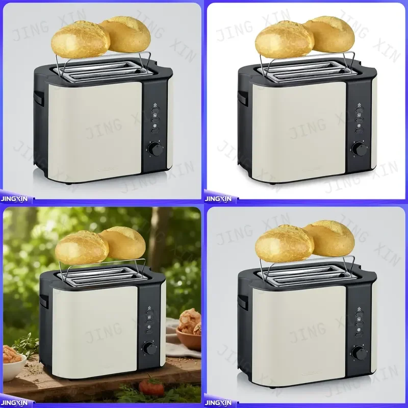 custom for 2 Slice Toaster 1000W Stainless Steel Bread Maker Mechanical Timer Defrost Reheat Auto Pop Up Home Breakfast