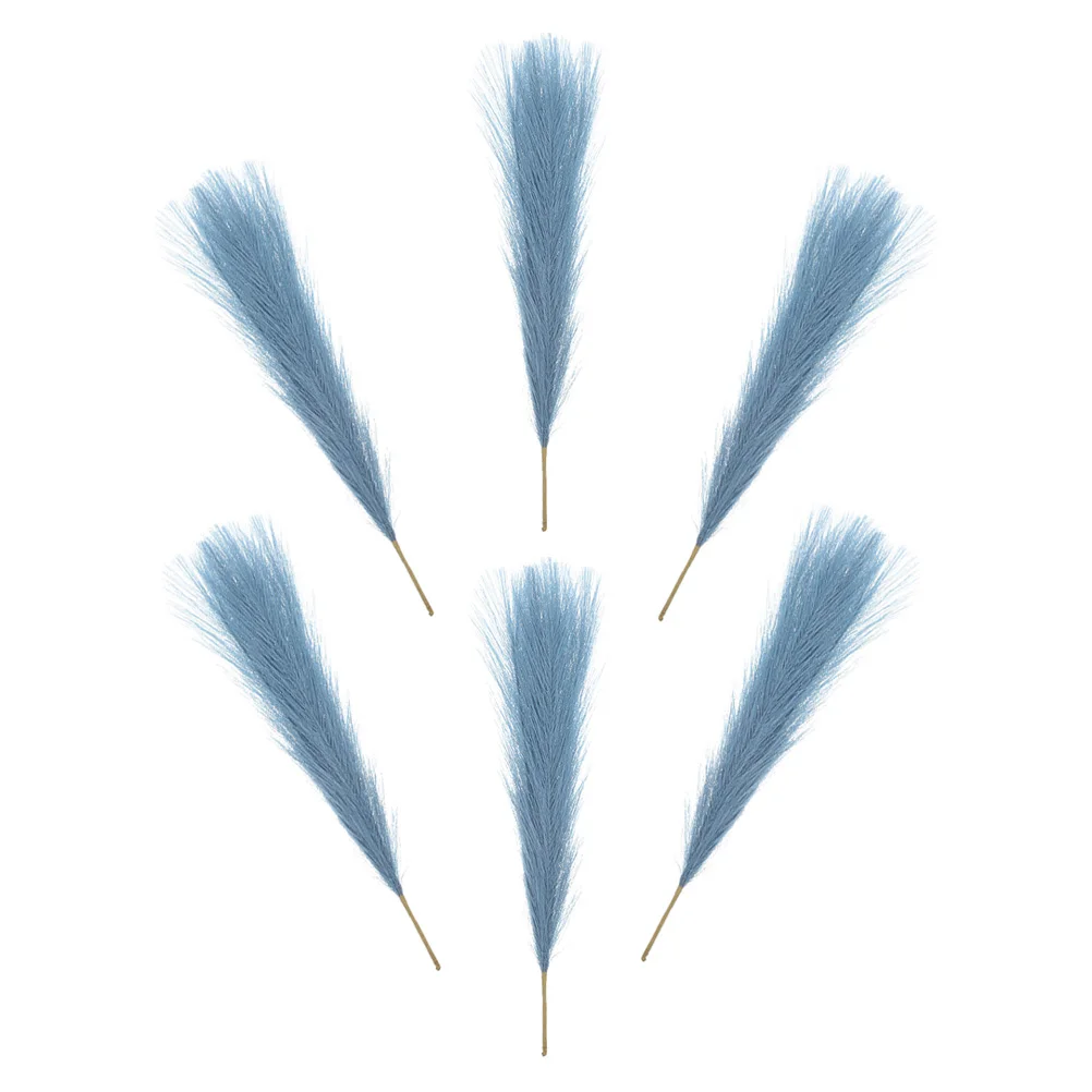 

6Pcs Faux Pampasgrass Stems Simulation Reed Decor for Home Decor Vase Filling Craft Centerpiece Fake Plant Arrangement DIY Props