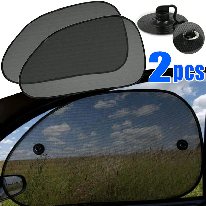 2 uds. Cubiertas universales para puerta de pantalla de ventana de coche, ventana lateral, placa UV para sol, sombra de malla, mosquitera, accesorios de película de protección