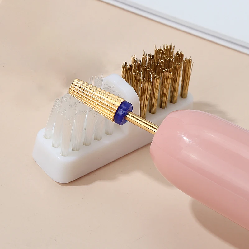 الكهربائية مسمار لقمة ثقب تنظيف فرشاة المحمولة مانيكير القاطع المطهر فرشاة سلك نحاسي مزدوج رئيس أدوات تنظيف فرشاة #1