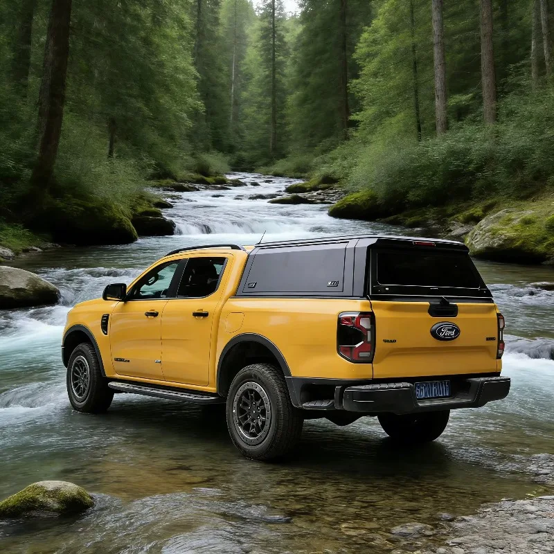 

STLF Aluminum Pickup Truck Hard Top Canopy Lockable Waterproof | Fits FORD RANGER 2023+ Heavy-Duty No-Drilling Tailbox F150 RAM