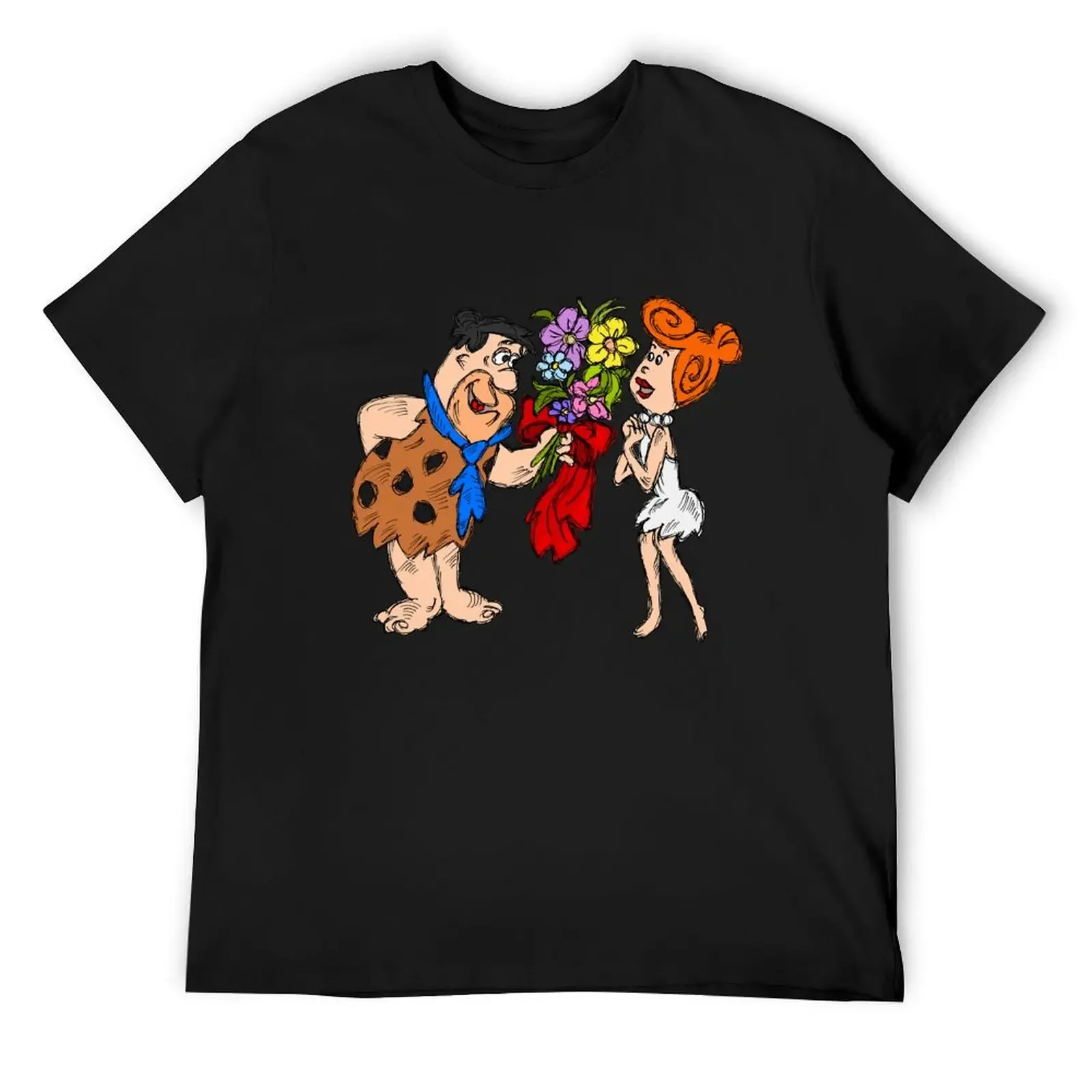 Fred and Wilma Flinstone T-Shirt heavyweights man t shirt blanks mens clothes