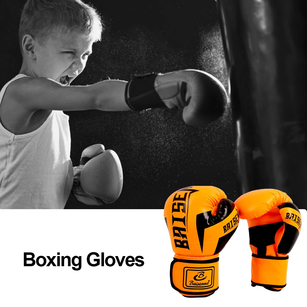 Gants d'entraînement de boxe en PU pour adultes et enfants, anneau de Rotterdam, respirant, durable, formation unique, autocollant, degré de déchirure