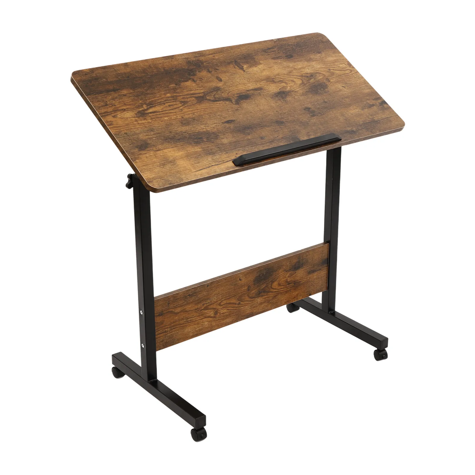 Portable Standing Computer Desk With 180° Wheels - Height Adjustable Mobile Workstation For Laptop & Office Use