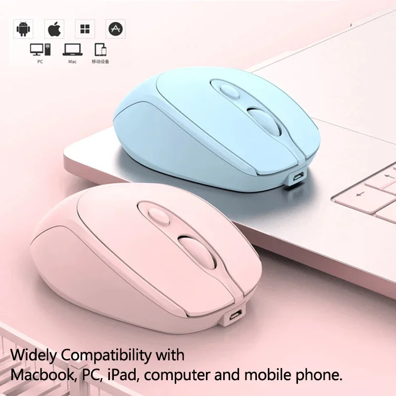 Mouse Inalámbrico Dual Mode Bluetooth y 2.4G Recargable, Portátil para Laptop/iPad/Tablet 6