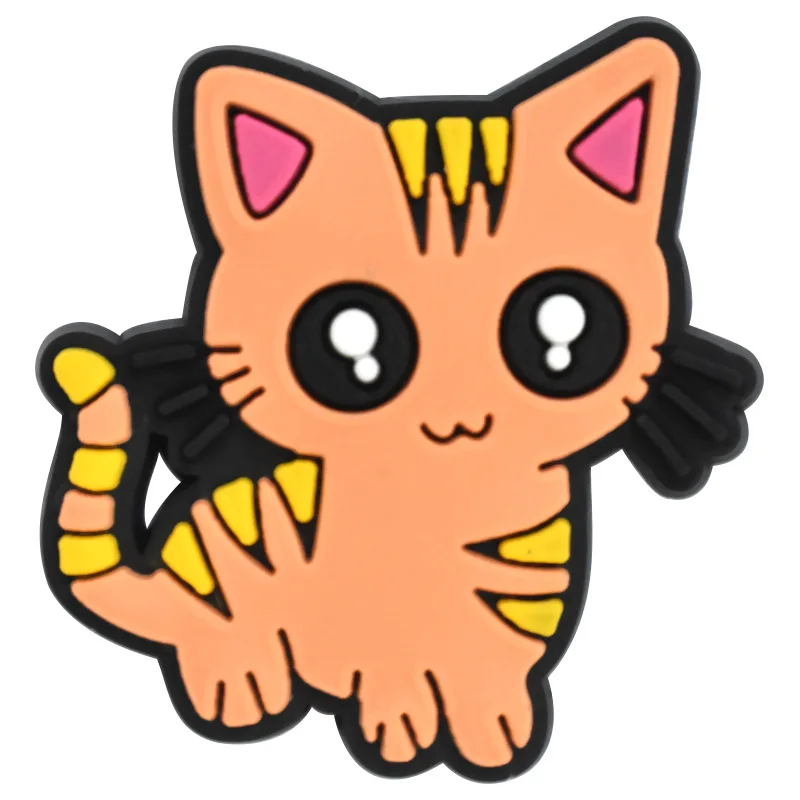 New 1Pcs Funny Leopard Cats Shoes Charms for Crocs DIY Badge Clogs Kids Pins Decoration Jeans Shoe Accessories X-mas Wholesale image 2